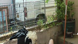 A Slutty MILF Fucked on the Terrace