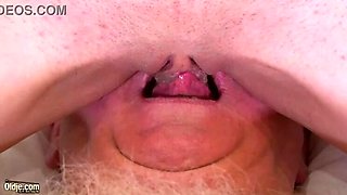 Young Blonde Wife Gives Older Husband Hardcore Blowjob and Swallows Cum