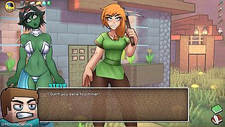 Zombie girl craves my chisel in HornyCraft's total zombie adventure