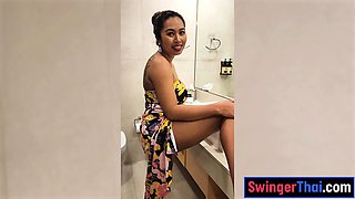 Thai MILF girlfriends lesbian shower fun