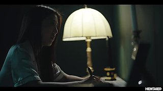 Japanese Anime Girl Emiri Fucked Hard by Monster Cock - Creampie, Bondage & Cum in Mouth