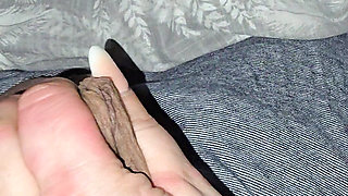 Step son pulled out his dick making step mom handjob him