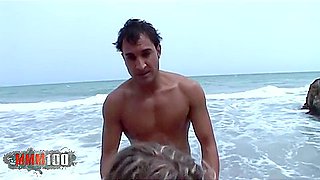 Calia Bs Hardcore Beach Session With Her Big Natural Tits Bouncing