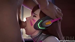 3D Animated Deepthroat Blowjob Compilation by Blender SFM