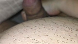 Step mom hand slip into step son dick making her pussy wet