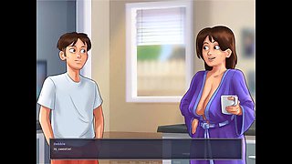 Caught in the library during some steamy action in Summertime Saga