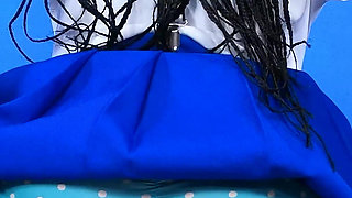 Extreme Winking Anus! Enormous Ass Cheeks Wide Open with Blue Thong Pulled Down, Pussy Erotica Fetish Black Pussy and Butthole