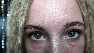 Skinny small titted blonde in shower