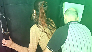 Husband Takes Wife to a Gloryhole for the First Time to Suck and Fuck with Strangers!