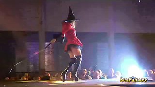 Spicy witch in erotic performance