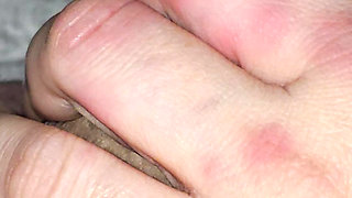Step mom hand has allergy on step son dick while handjob
