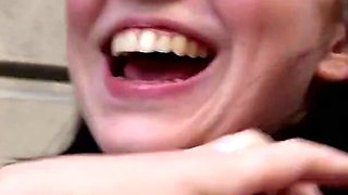 German scout - Natural college teen 18 Bella pickup and fuck at street casting