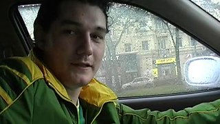 Young blonde fucked from McDonalds on the street