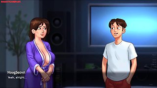 Watching a Movie With His Sexy Mature MILF Landlady Almost End With Sex - Summertime Saga 08