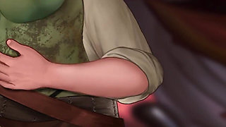 Big Boobs Giant Orc Woman Dirty Outdoor Sex and Pussy Creampie - Cartoon Animated Porn Game - What a Legend! - Part 25