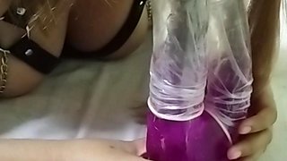 My First Double Penetration with a Mega Dildo