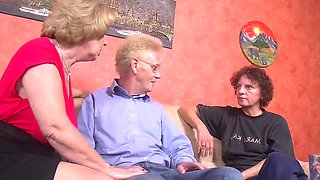 Two Horny German Grannies and One Big Cock