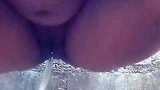 Sqauting Peeing Outdoors Rubbing Playing with My Pierced Clit