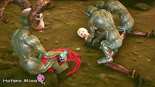 HatanoMiwa Intense Goblin Orgy: Skinny Curvy Slut Gets Gangbanged and Drenched in Cum