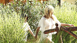 Busty Blondes Wild Outdoor Threesome