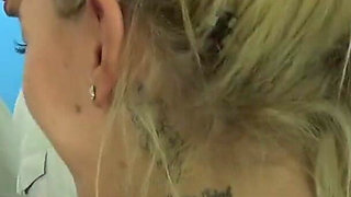 Three amazing babes share one dick