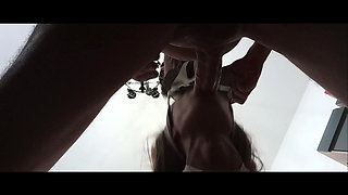 MILF Gives a Quick Blowjob with a Cum Explosion in Her Mouth