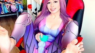 Stacked brunette goes solo toys and masturbation