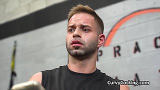 Gym fucking of fit oily Asian beauty