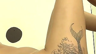 Sexy Brunette Sucking, Footjob and Fucking Hot in the Gloryhole