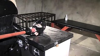 Extreme fetish latex play