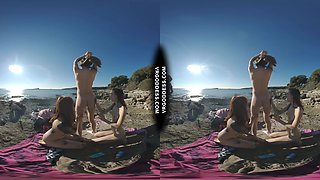 Cheri Josie Poppy Early Spring Nude Beach On A Cold Vacation Day