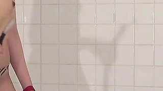 Underwater Facesitting, Female Studen Scrubs Tutor in the Bathtub with a Scrub Brush and She Submerges Tutor by Pussy and Ass