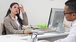 Asian Secretary Kamijo Seduced and Fucked by Boss in the Office