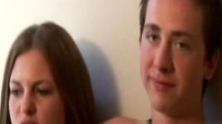 Retro teenager spitroasted in threeway