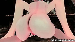 Girls with bouncy boobs in 3d creampie
