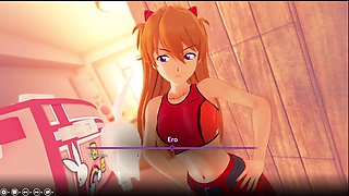 Neon Genesis Evangelion hentai adventure with cartoon sex action