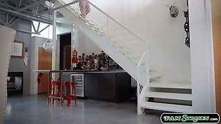 Stepteen fucked by stepdad in christmas