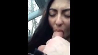 Arab girl sucking and swallowing cum
