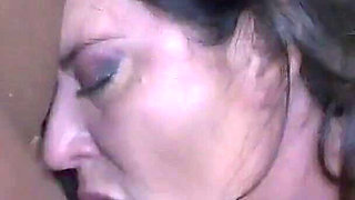 Brunette BBW Gets Tag Teamed by Two Huge Blakc Cocks