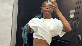 Showing off My Ass in a Public Toilet.