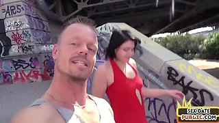 Public squirting lady POV fucked by guy on sex date outdoors