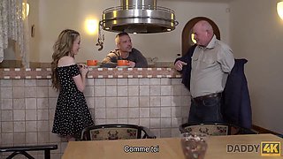 Watch this skinny Czech babe with small tits get down and dirty with her older daddy in HD