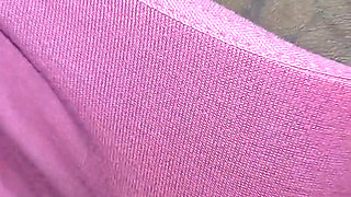 Flashing Rubbing My Tight Hairy Pussy Closeup