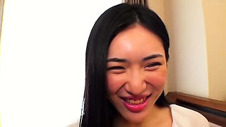 Small titted asian teen Sevil take a giant cock