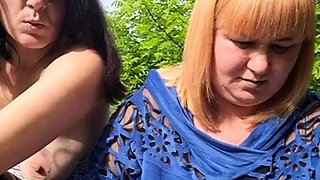 Two russian woman outdoor webcam show