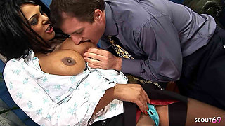 Angry Brown Skin Mature Cougar Female Boss seduce Fat Cock Worker to Cheating Fuck at Office