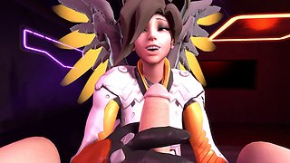 Mercy Sucks Dick on Her Knees in POV - Overwatch Parody