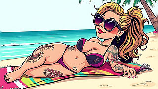 Ai Tattoo Art Curvy Bikini Women
