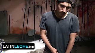 Latin Leche - Straight Latino Sucks The Uncut Dick Of A Stranger And Takes It Bareback From Behind