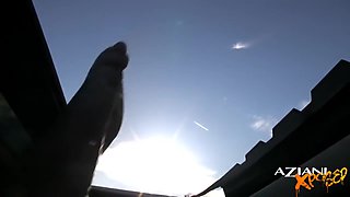Beautiful Brunette Big Boobs Rides Fake Cock